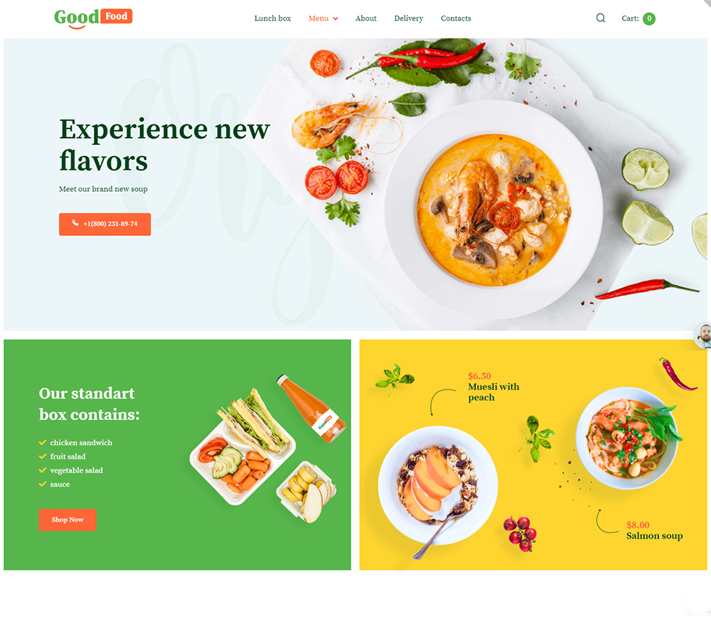 GoodFood - Modèle élégant d'aliments biologiques Thème WooCommerce