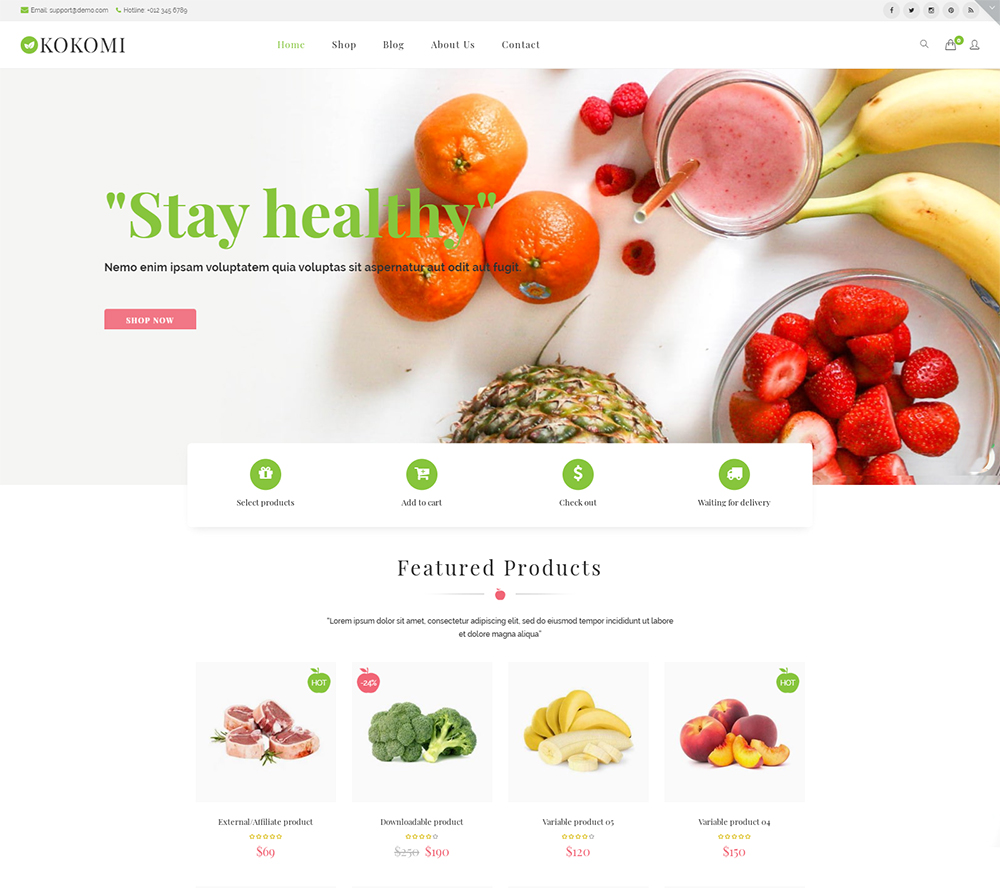 Kokomi - Thème WordPress WooCommerce bio et alimentaire