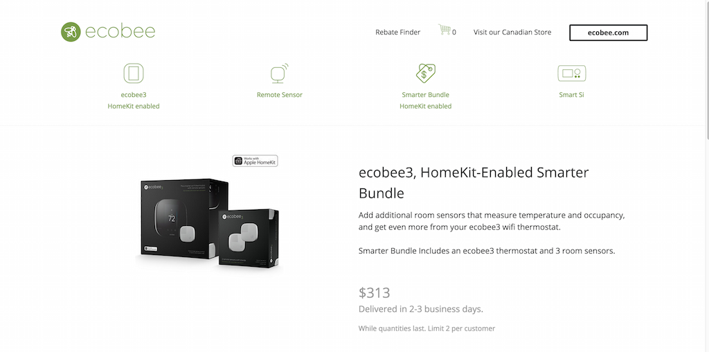 ตัวควบคุมอุณหภูมิ Smart WiFi โดย ecobee