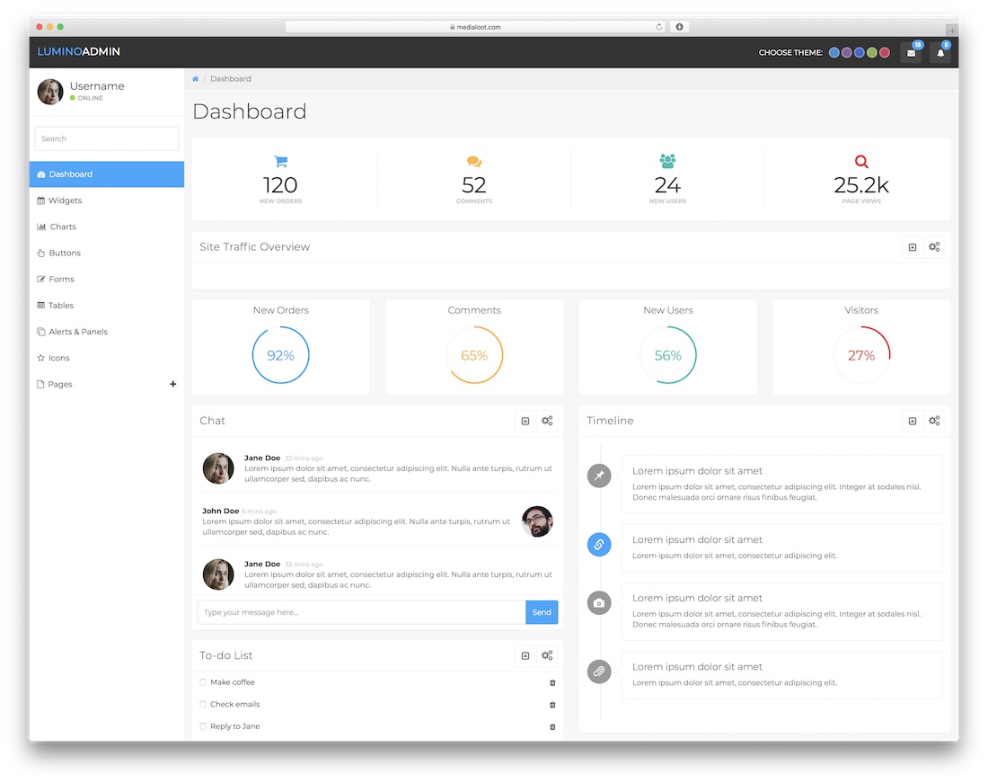 Kostenlose Lumino-Dashboard-Vorlage