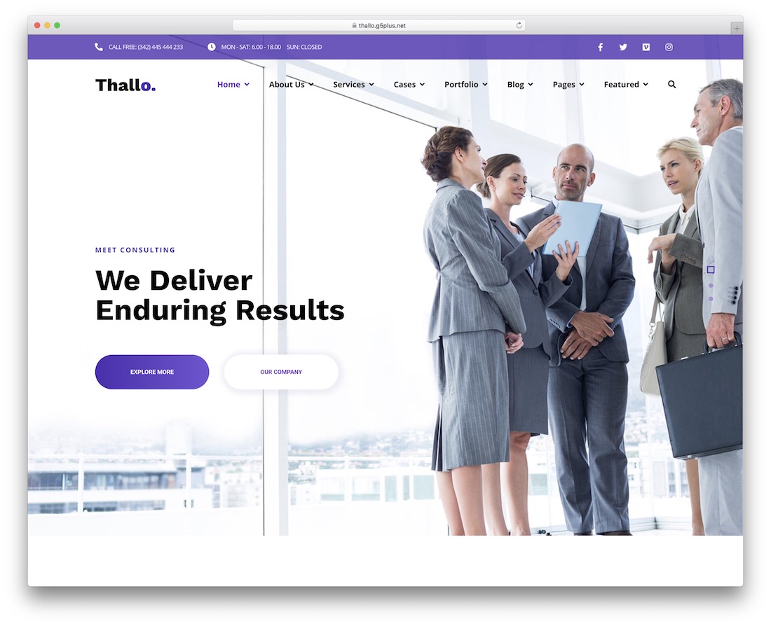 tema wordpress di consulenza thallo