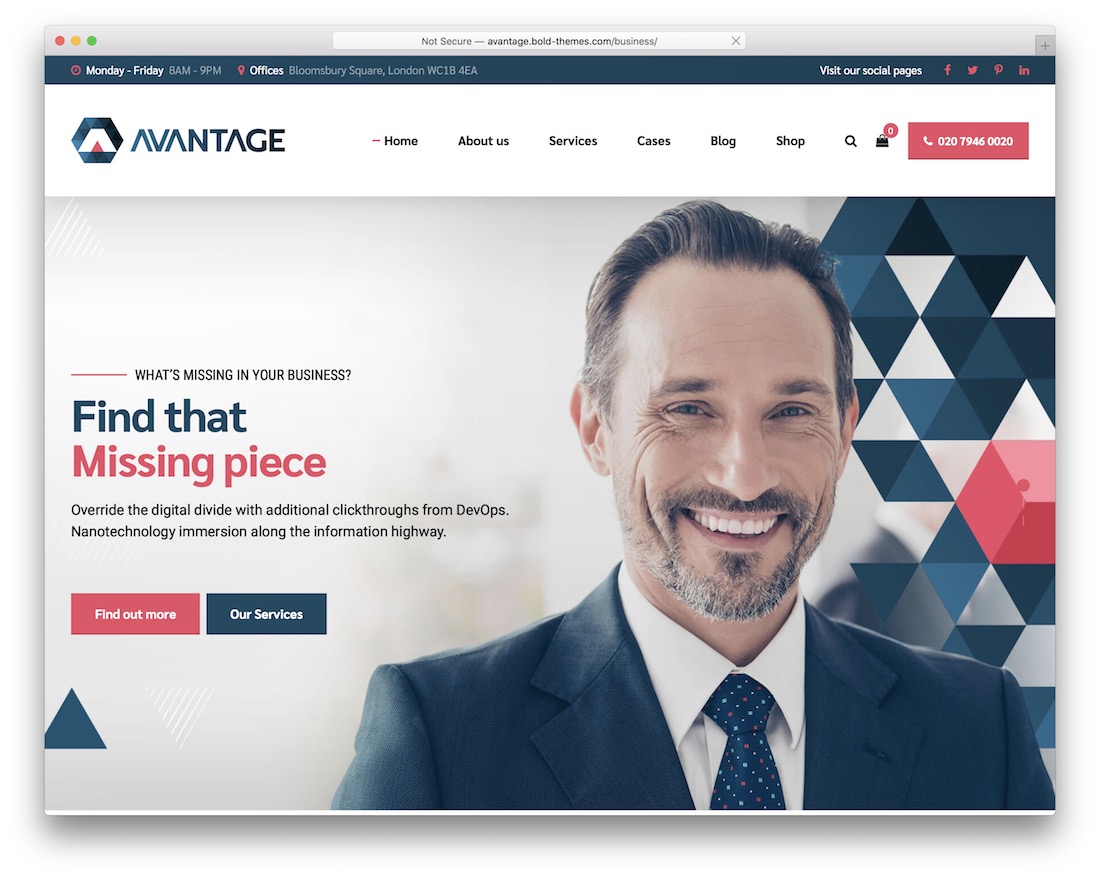 Avantage Consulting тема WordPress