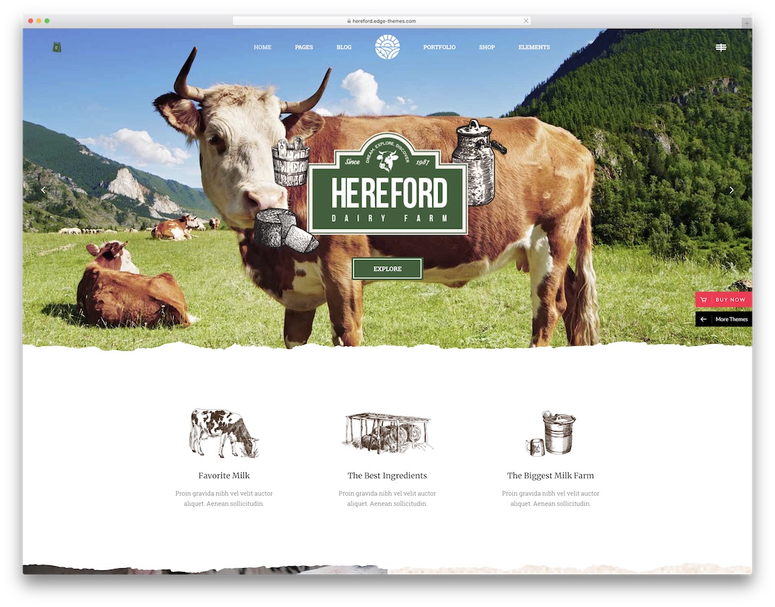 thème wordpress pour l'agriculture hereford