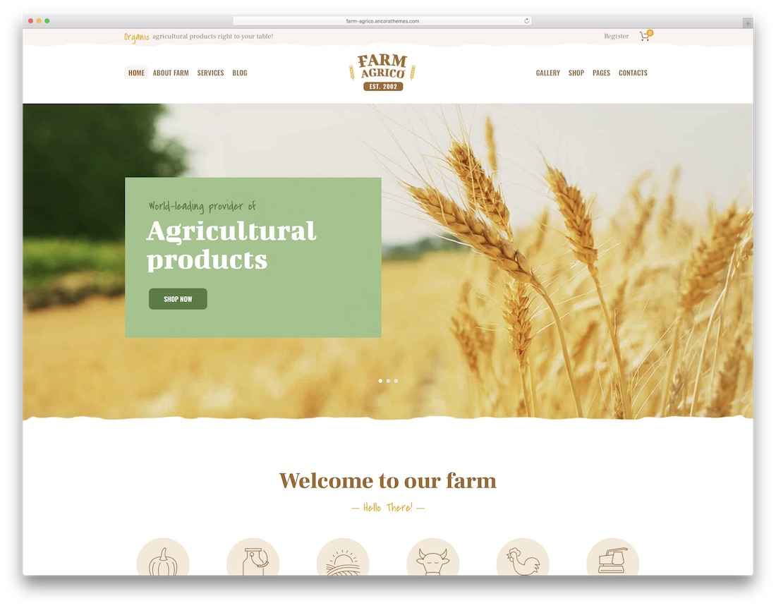 tema wordpress fattoria agrico agricoltura