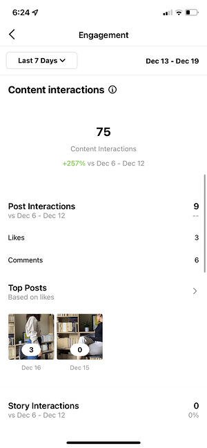 cara menggunakan wawasan instagram: interaksi konten