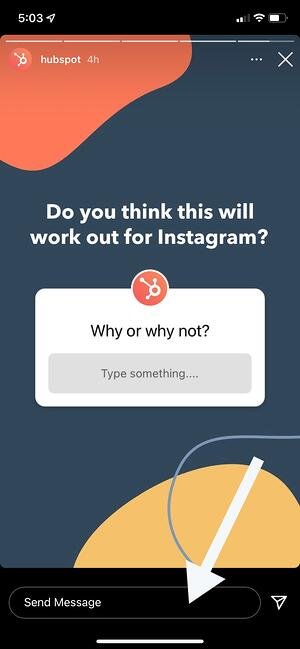 Antwortfeld in einer Instagram-Story