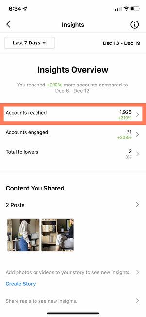So verwenden Sie Instagram Insights: Accounts erreicht