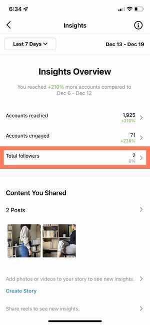 cara menggunakan wawasan instagram: total pengikut