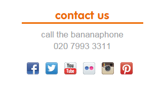 innocent drôle contactez-nous via un exemple de téléphone banane