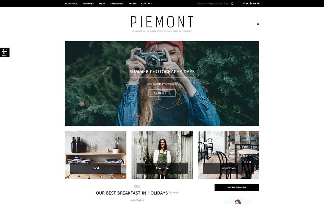 thème instagram wordpress piémont