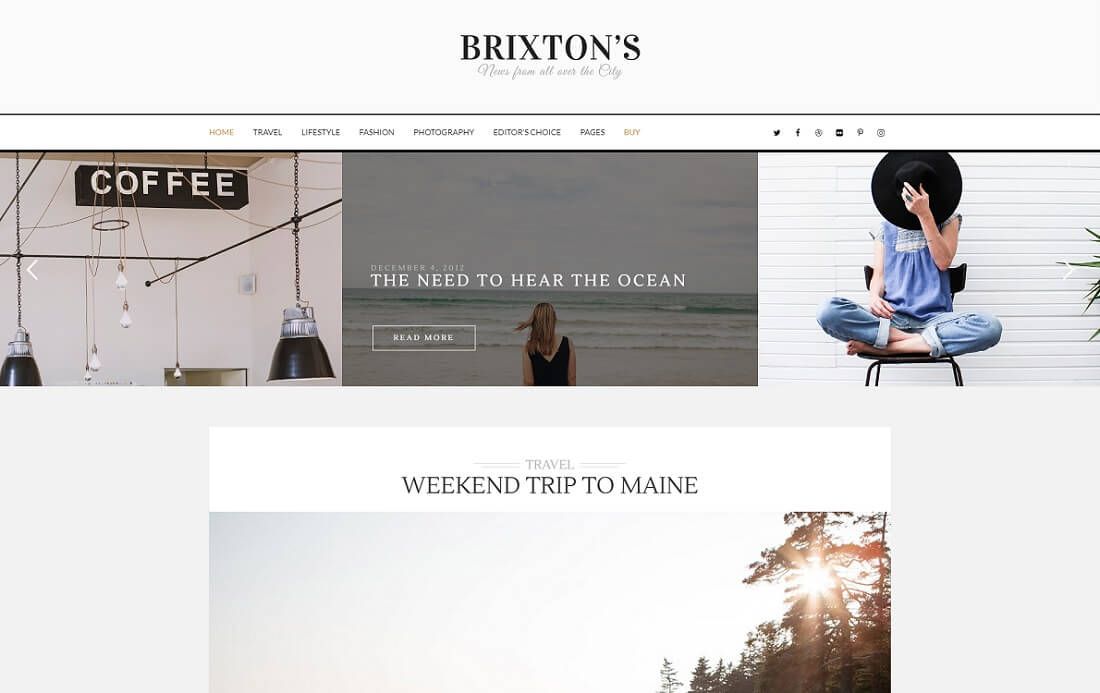 brixton wordpress instagram 主題