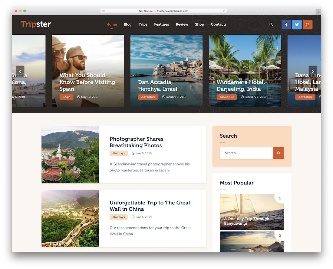 tema instagram tripster wordpress