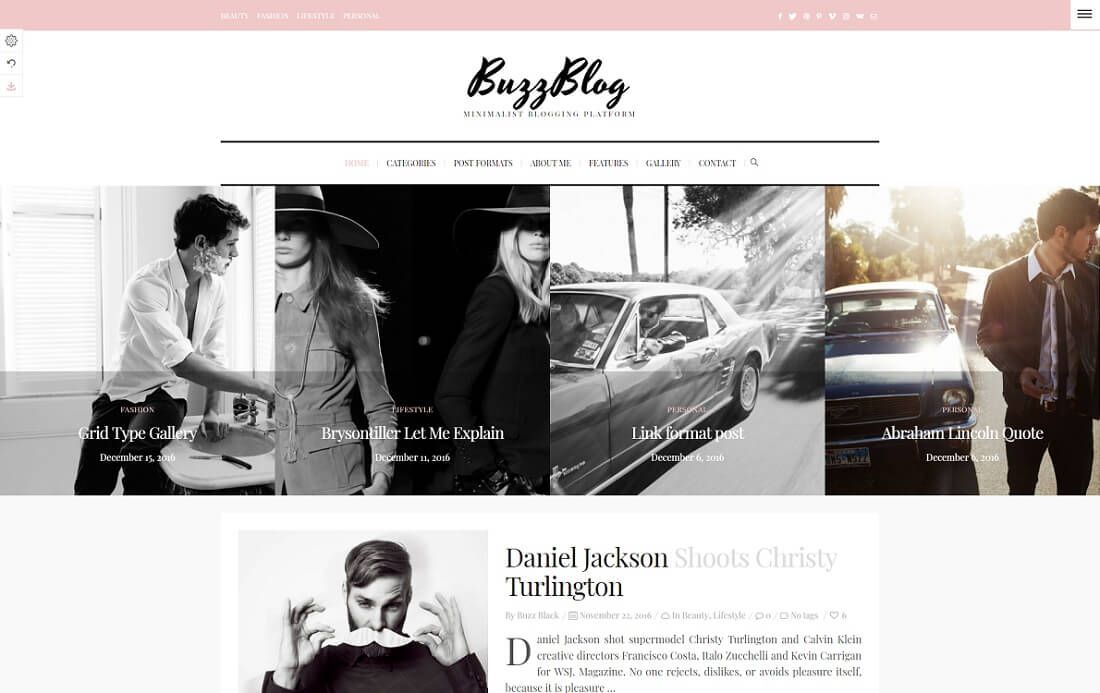 Buzzblog ธีม WordPress ของ WordPress