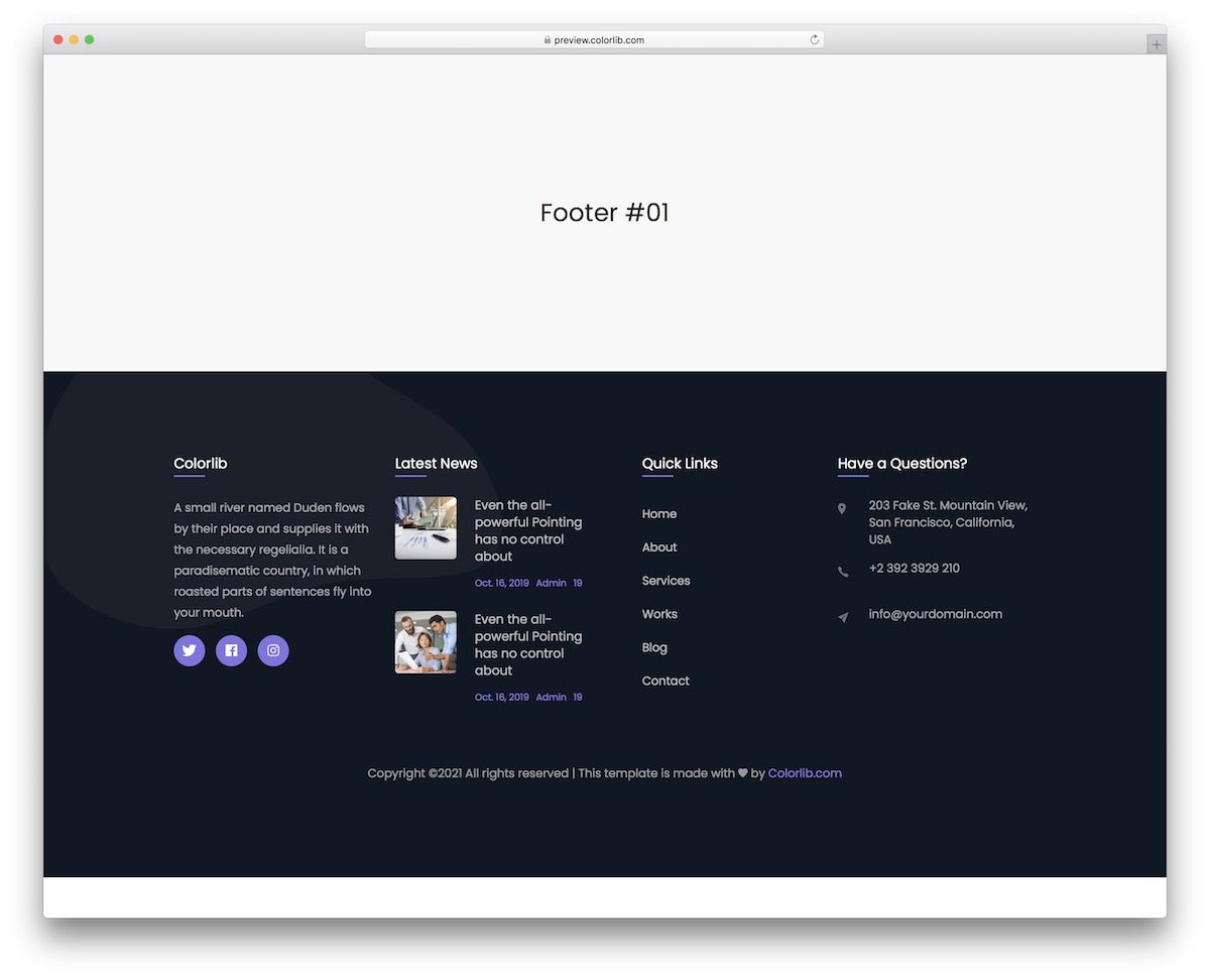 Bootstrap-Fußzeile 11