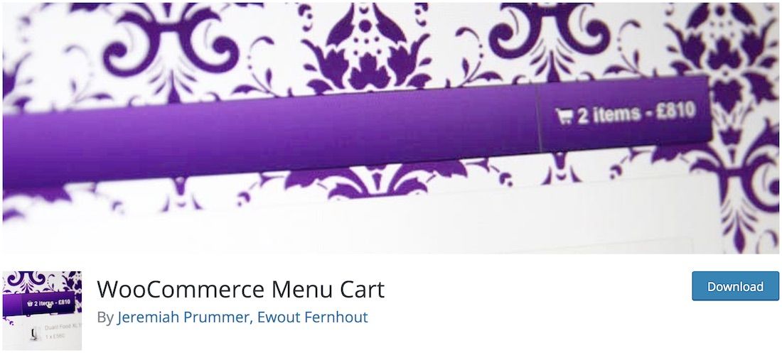 Complemento de wordpress del carrito de la barra de menú de WooCommerce