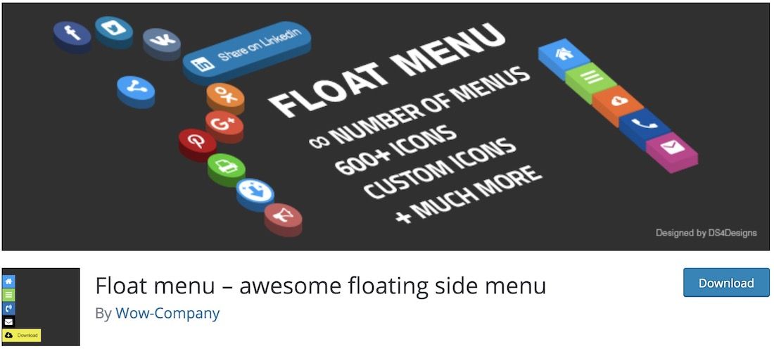 Complemento de wordpress de menú flotante