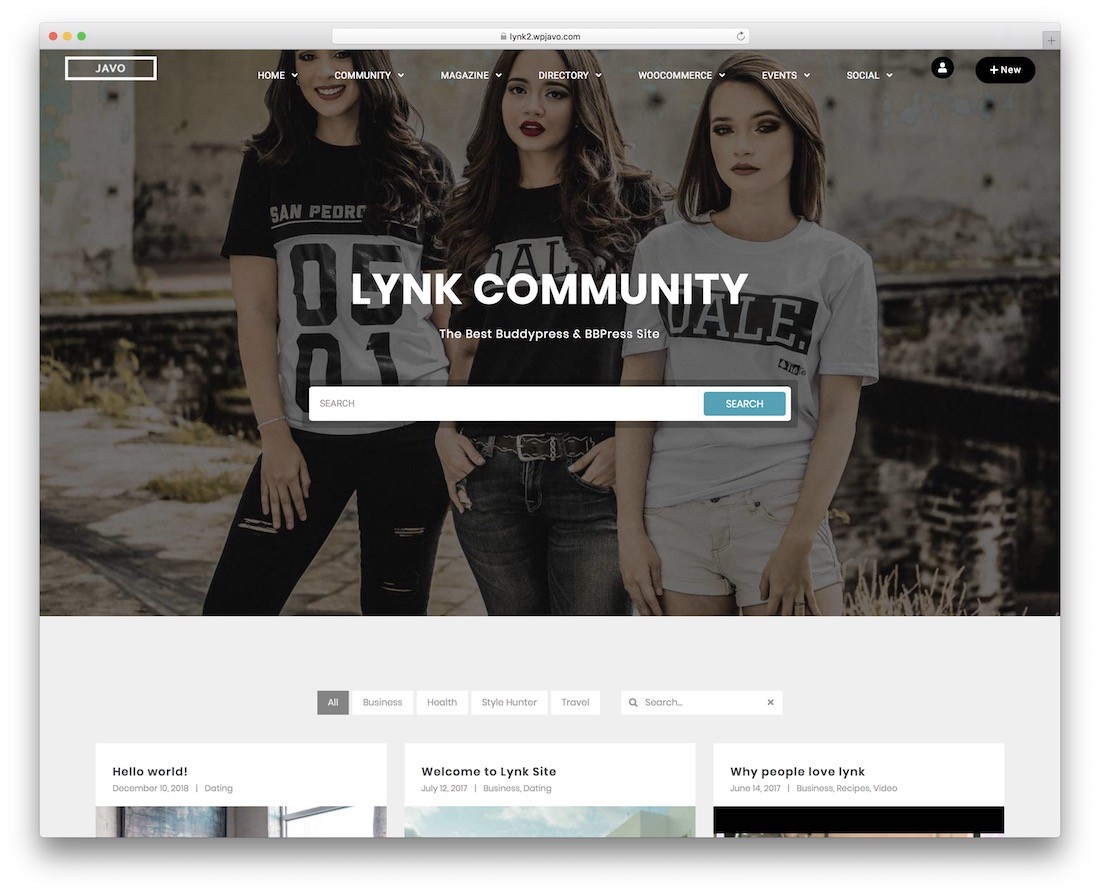 lynk buddypress wordpress motyw