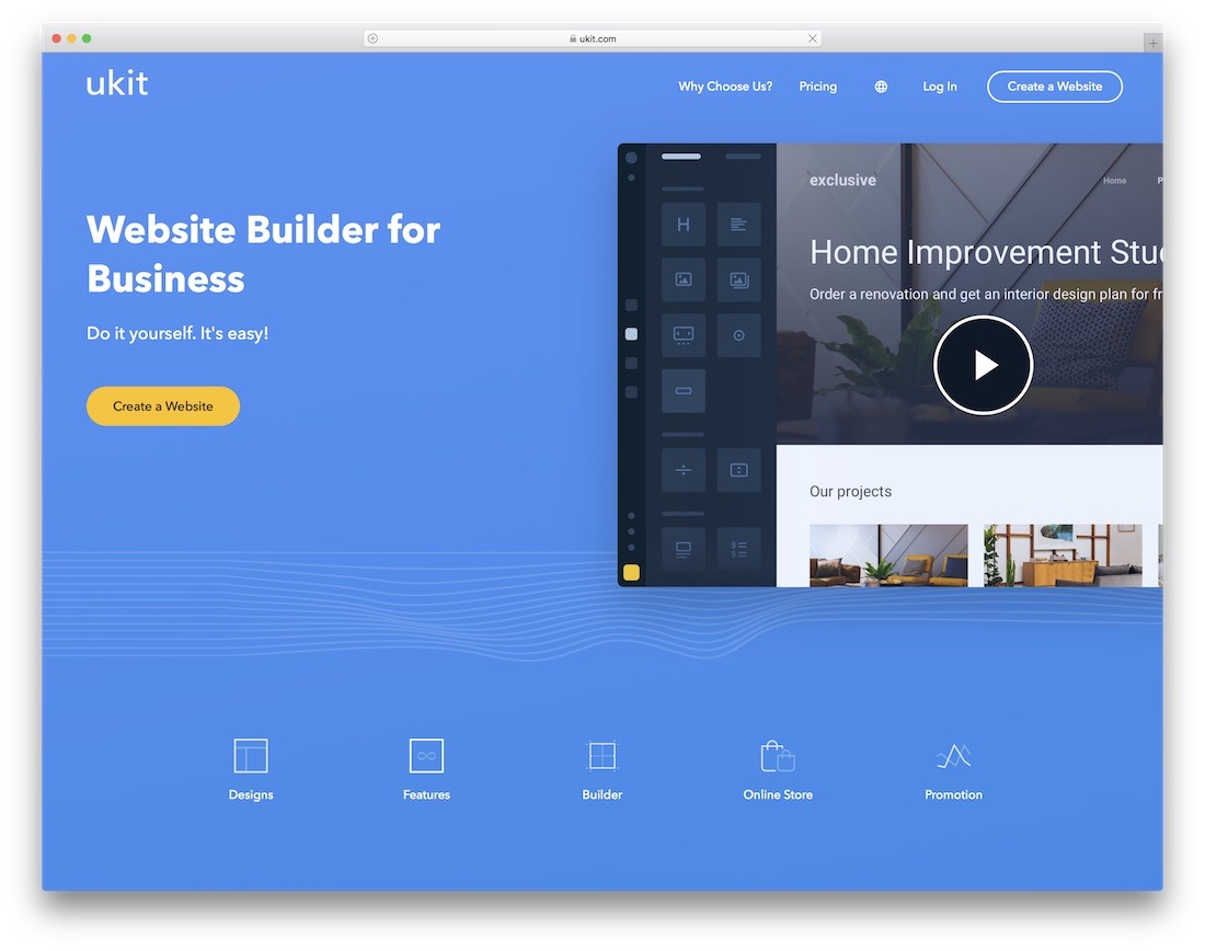 constructeur de site Web ukit pour entreprise de construction