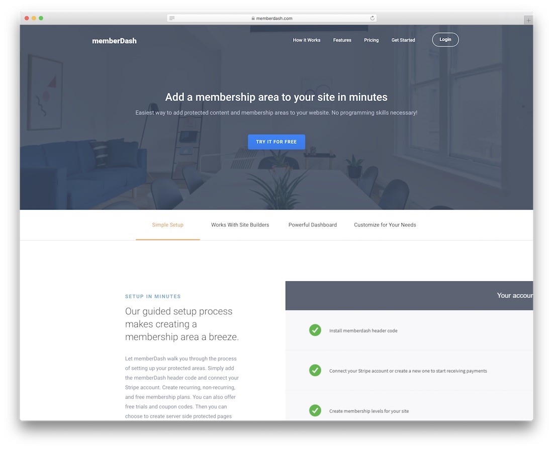 constructeur de site Web d'adhésion memberdash