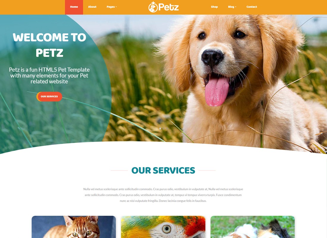 Petz - Tema de cuidados com animais de estimação e veterinária