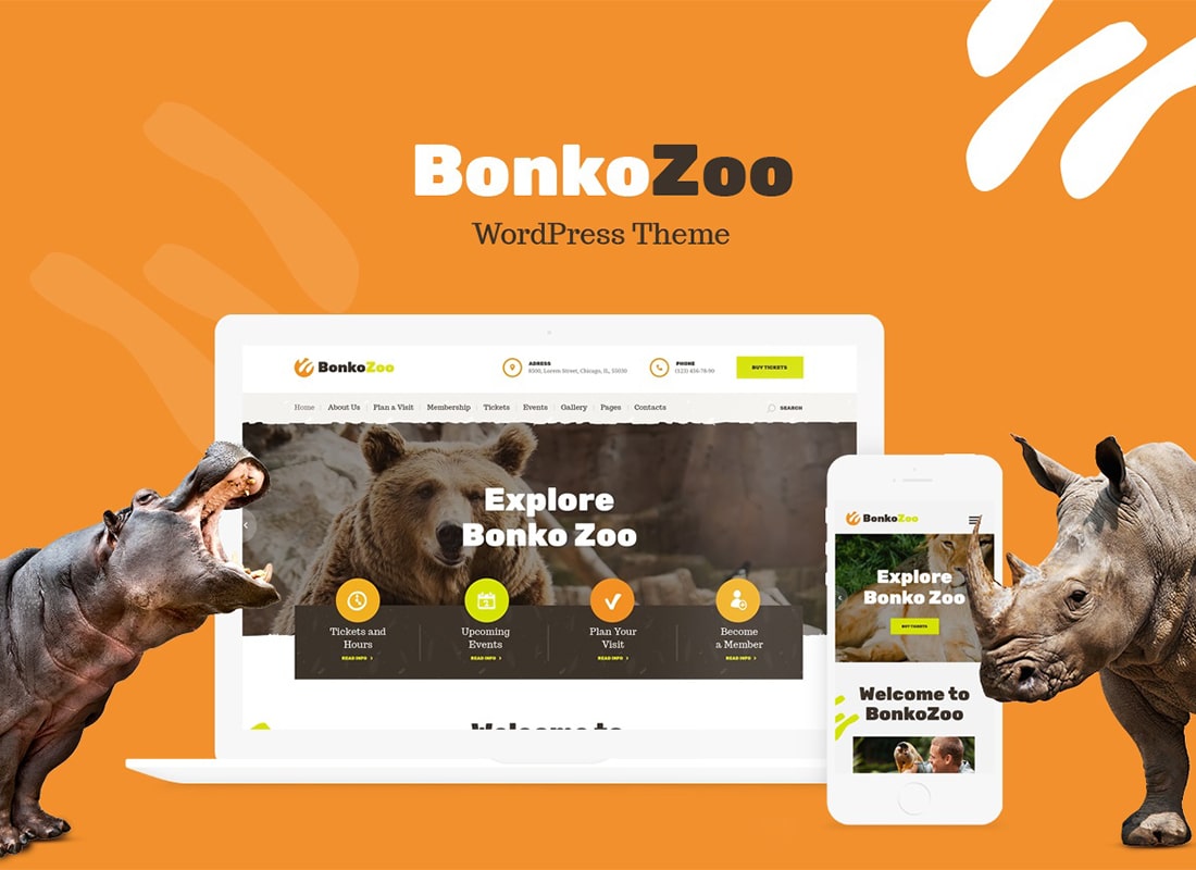 Bonko | Tema WordPress Safari e Zoológico