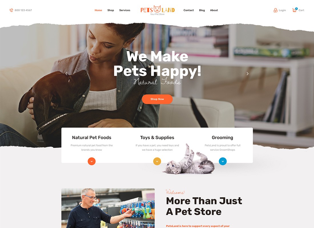 Pets Land - Tema WordPress para Pet Shop e Veterinária