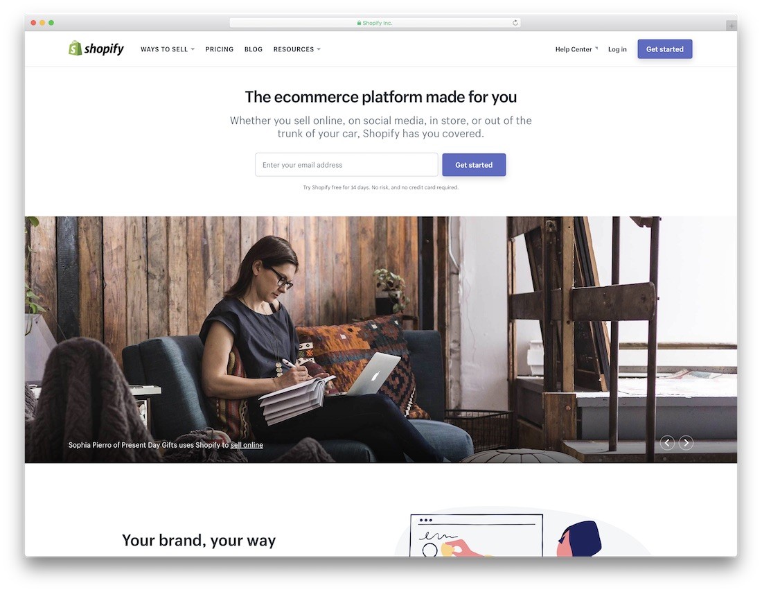 Shopify最高のビジネスウェブサイトビルダー