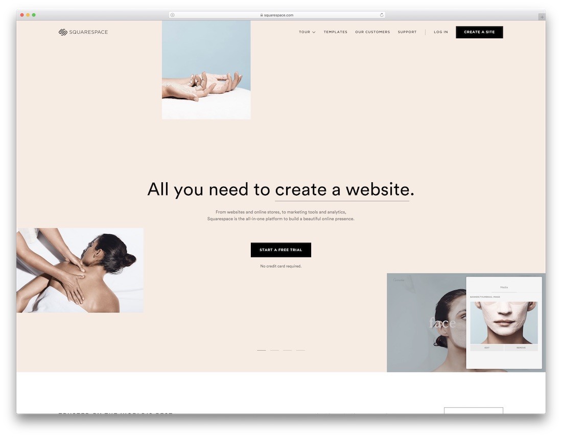 Squarespace mejor creador de sitios web de una página