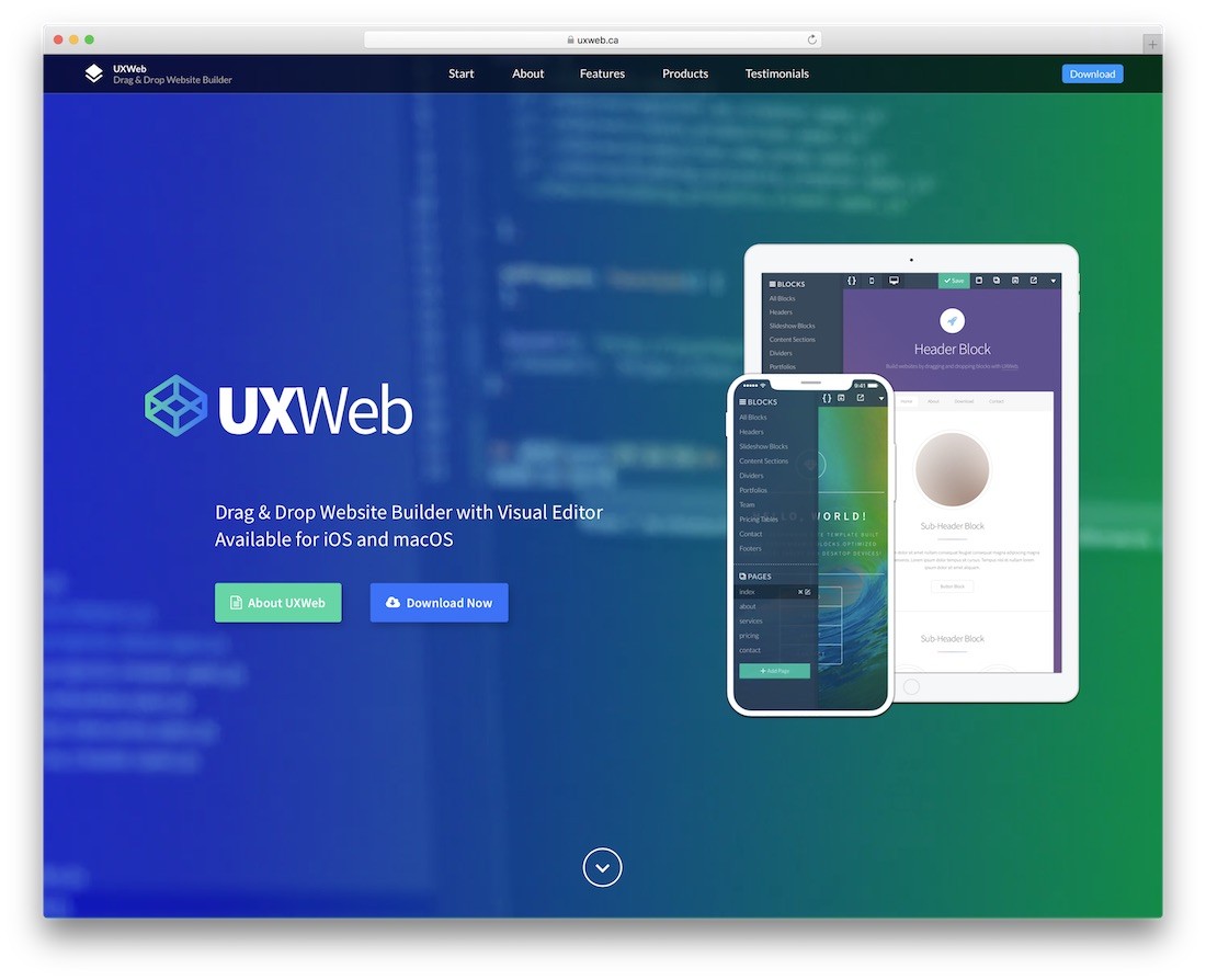 pembuat situs web uxweb untuk mac