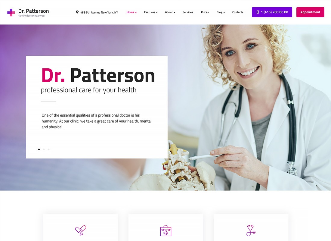 Dr.Patterson - Tıp ve Sağlık WordPress Teması