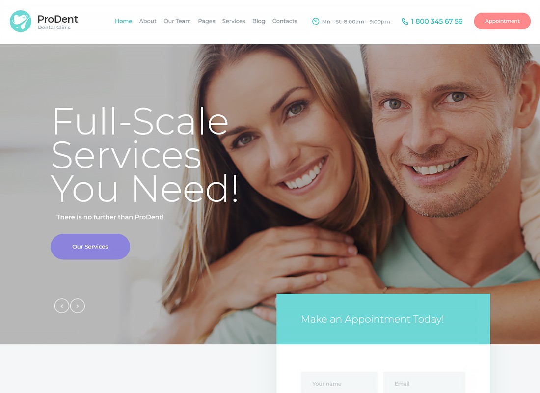 ProDent | Diş Kliniği ve Sağlık Hizmetleri WordPress Teması
