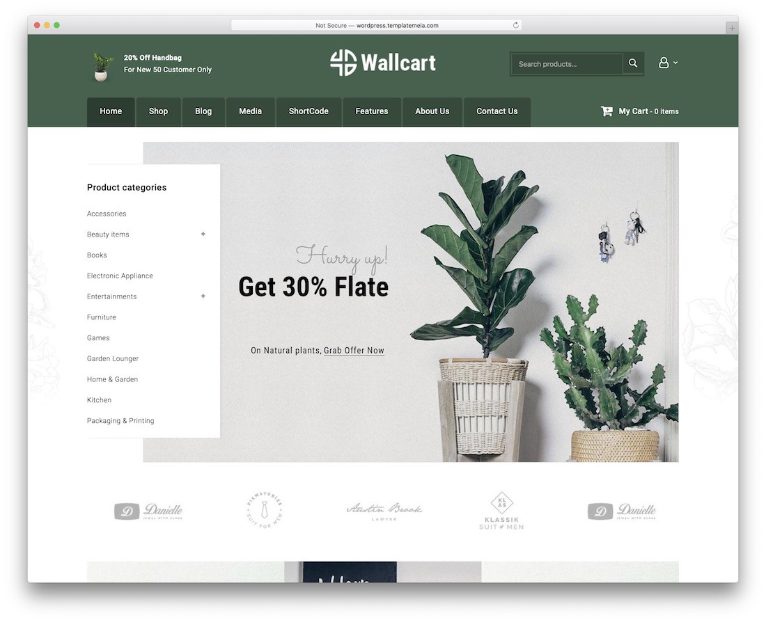 wallcart çiçek web sitesi şablonu