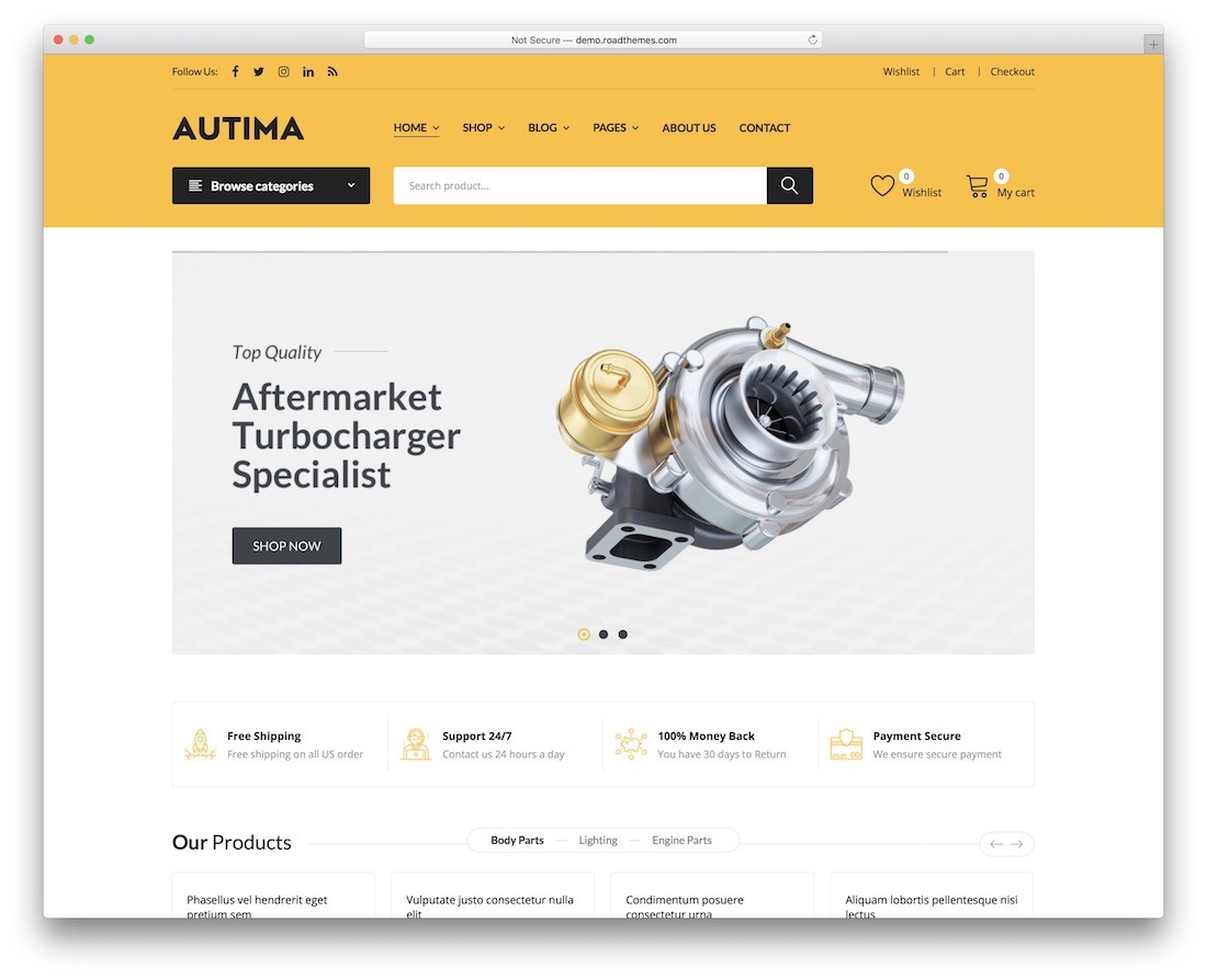 thème wordpress automobile autima