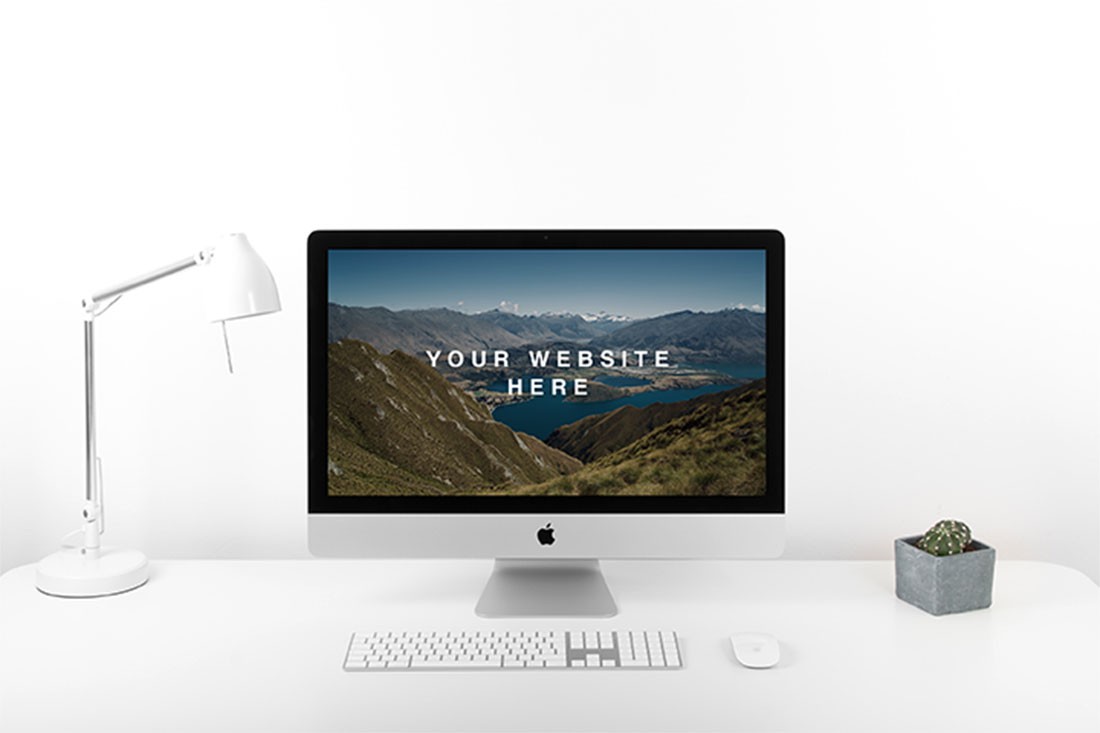 Mockup iMac PSD Fotorealistik Gratis