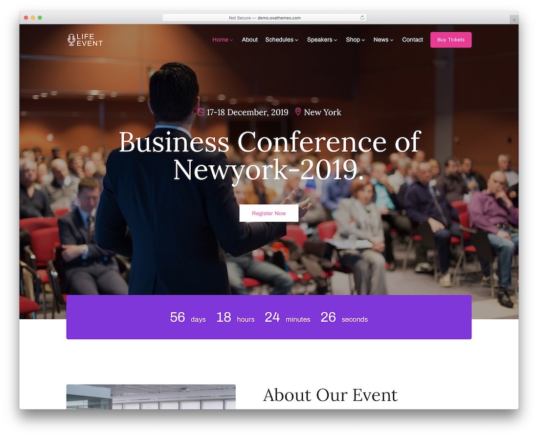 tema hiburan wordpress lifevent