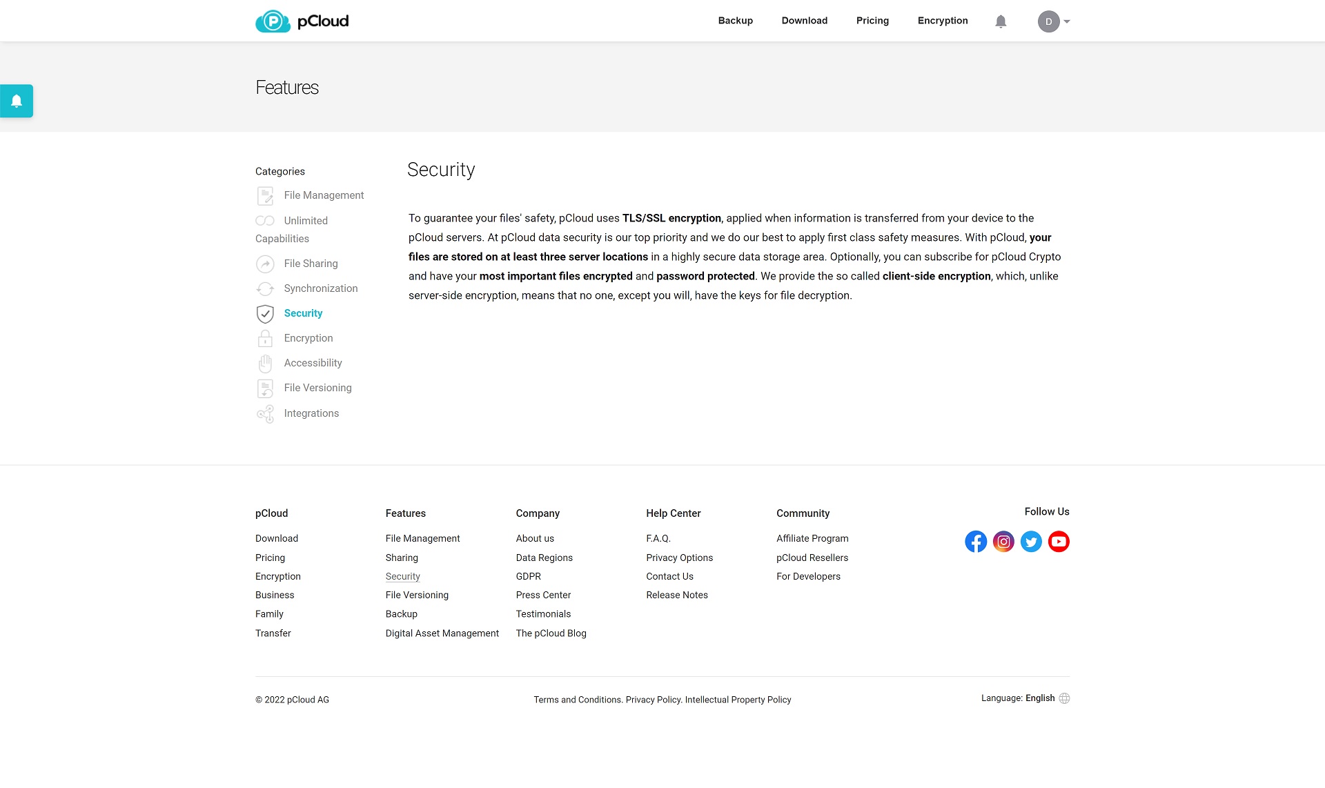 fitur keamanan pCloud