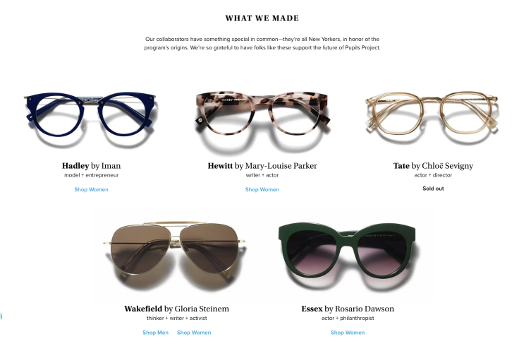 cara memberi nama merek - contoh Warby Parker