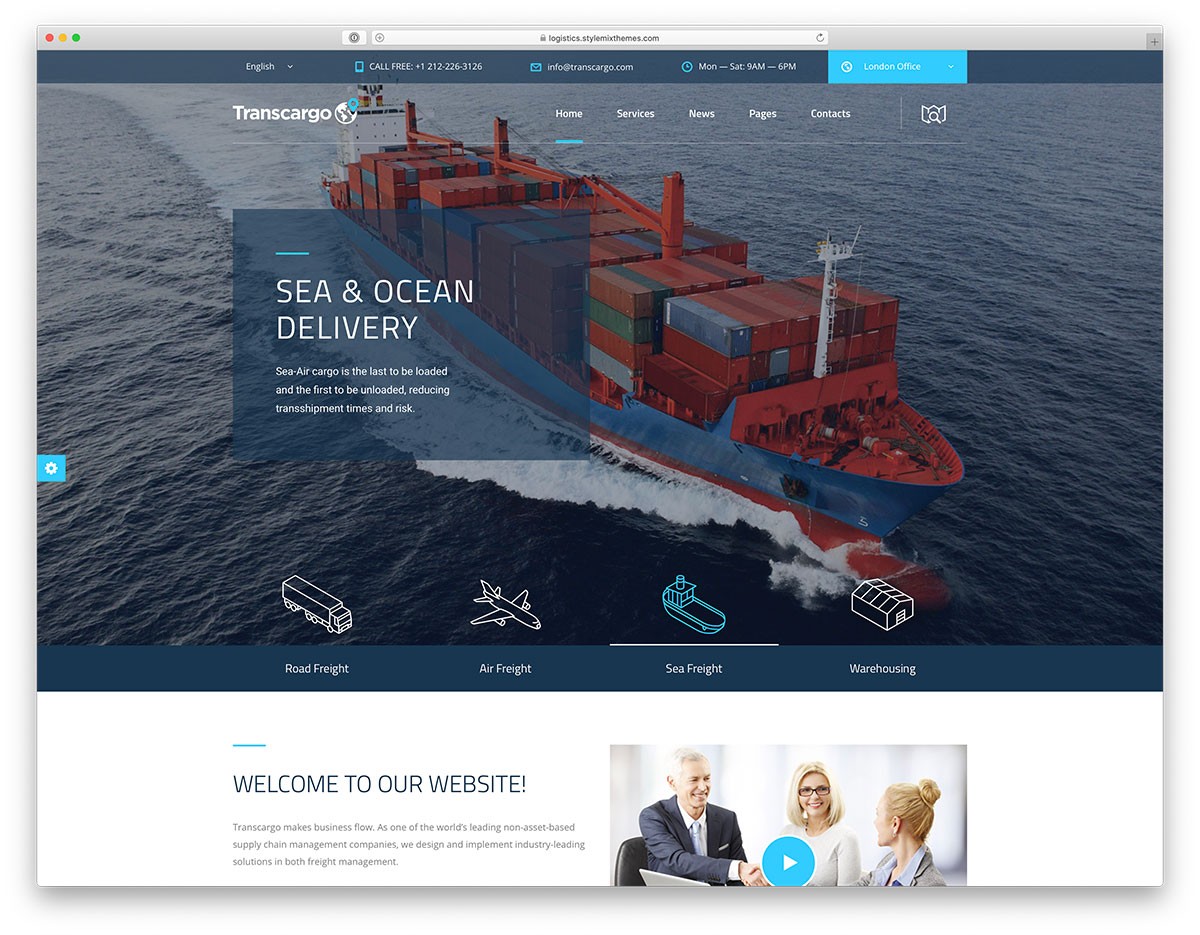 transportasi tema WordPress