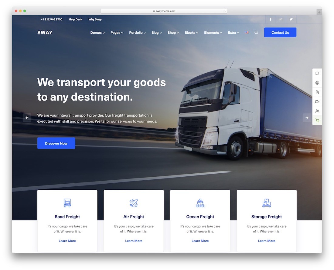 tema wordpress logistik transportasi bergoyang