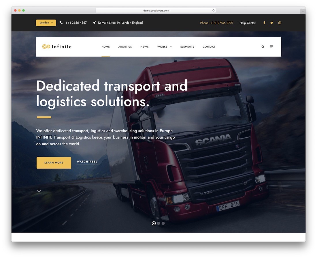 tema wordpress logistik transportasi tak terbatas