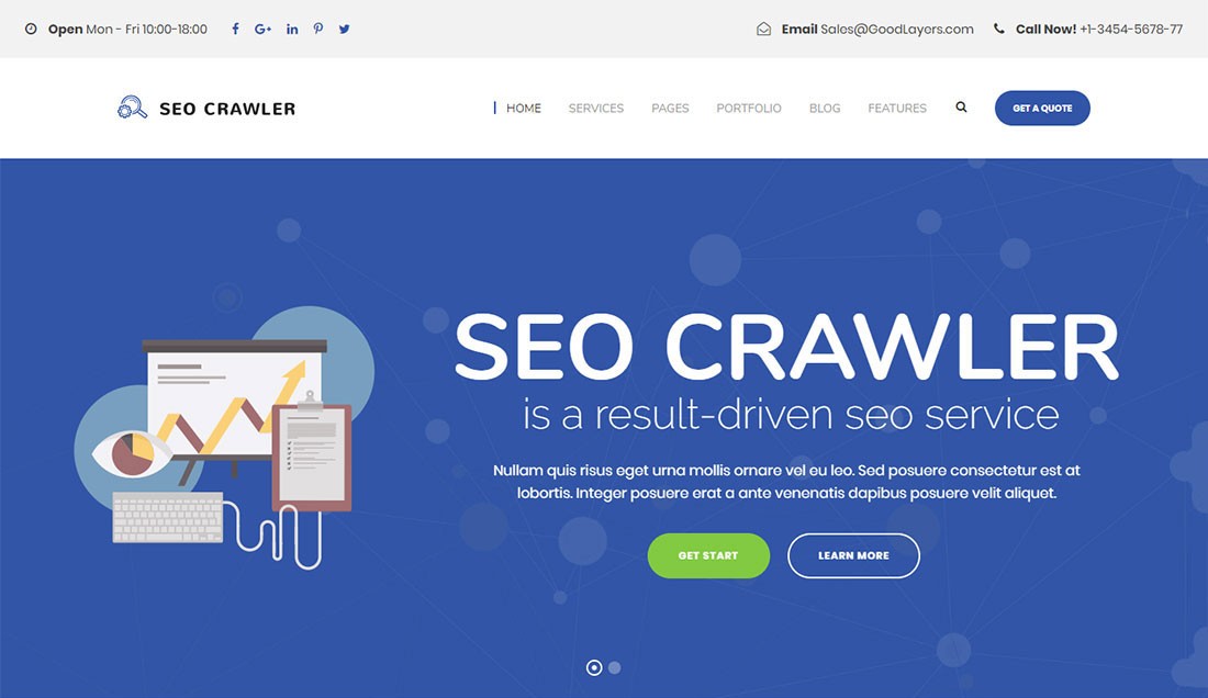 SEO Crawler SEO агентство WordPress тема