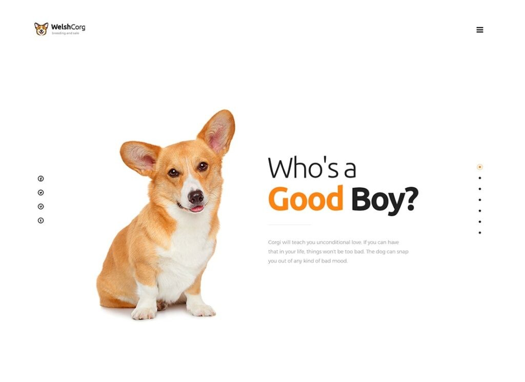 Corgi Wales | Tema WordPress Pemuliaan dan Penjualan Anjing