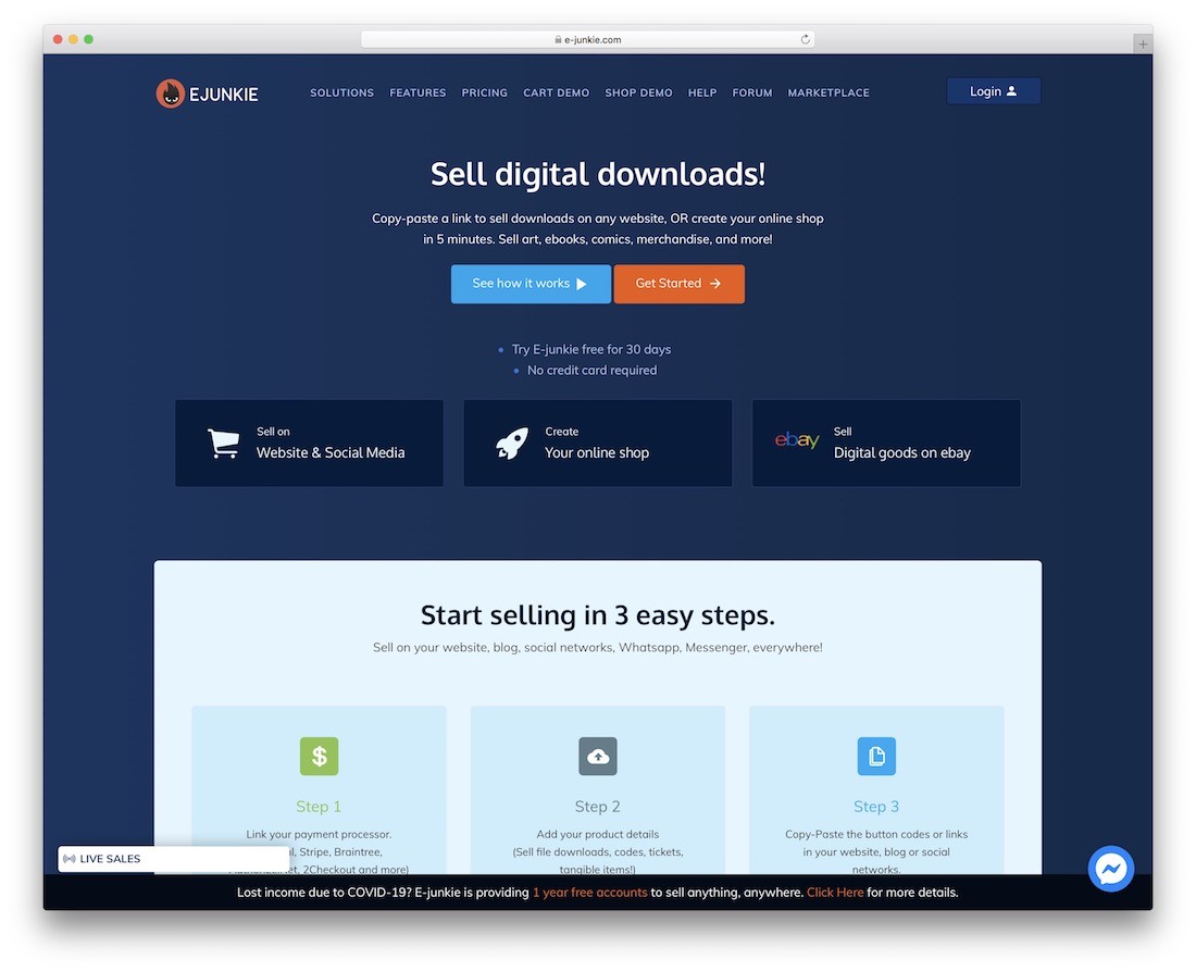 platform e-junkie untuk menjual produk digital