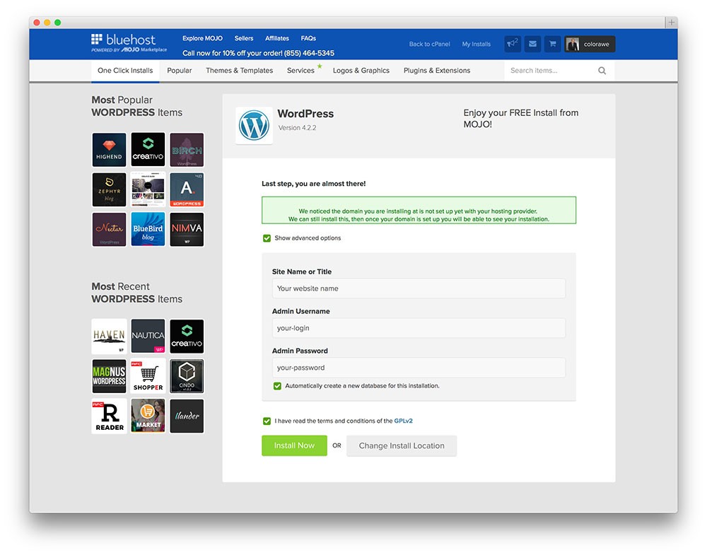 pengaturan-wordpress-bluehost-maju