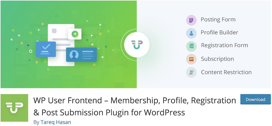 wp user frontend plugin gratuit pentru formularul de înregistrare personalizat