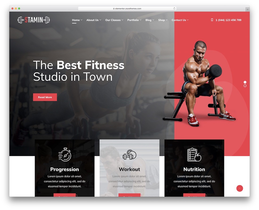 thème de remise en forme stamin wordpress