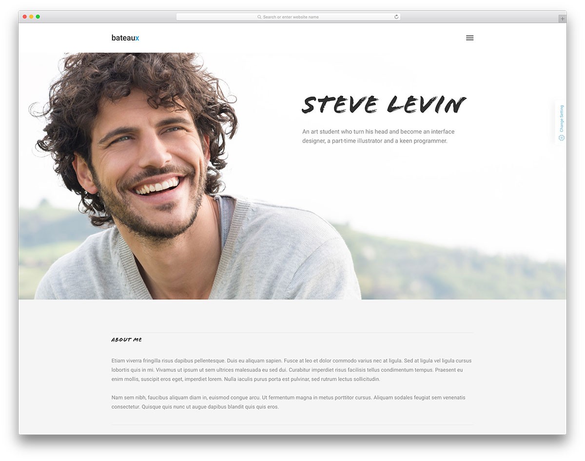 bateaux-minimal-resume-vcard-website-template