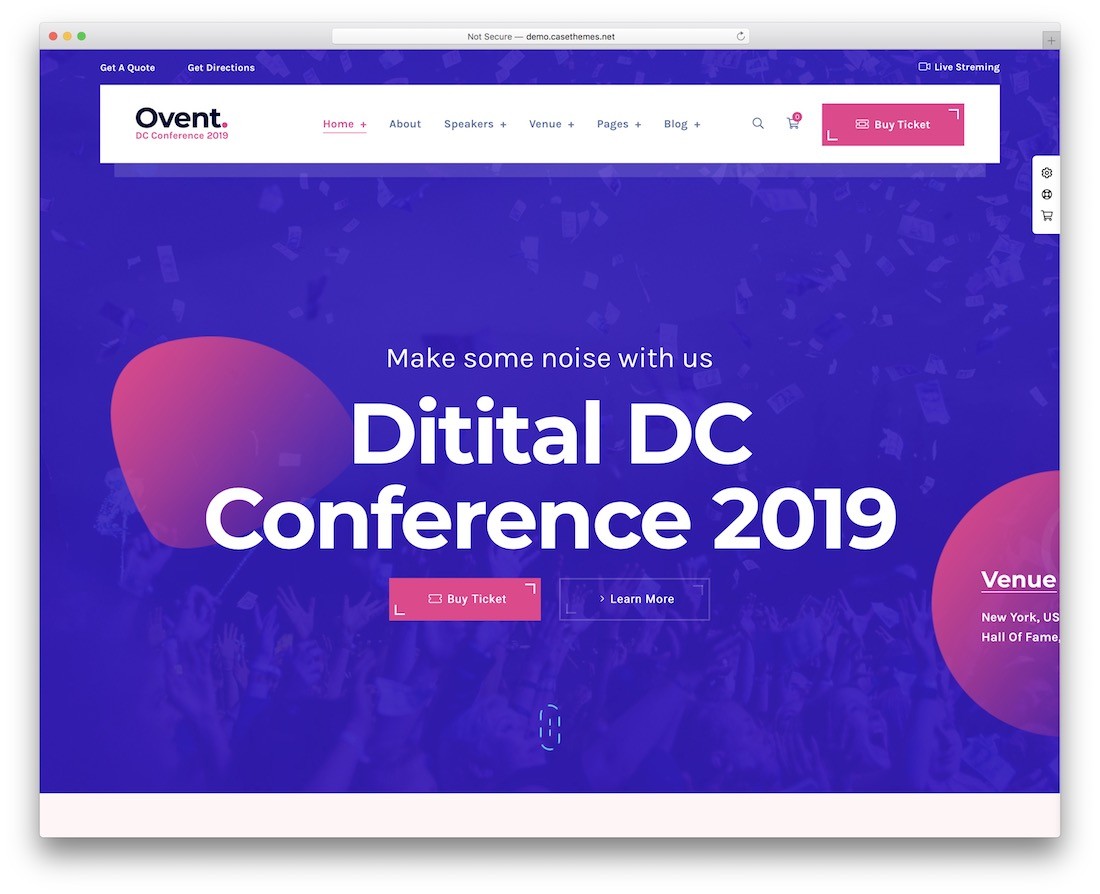 ovent tema de wordpress para conferencias y eventos