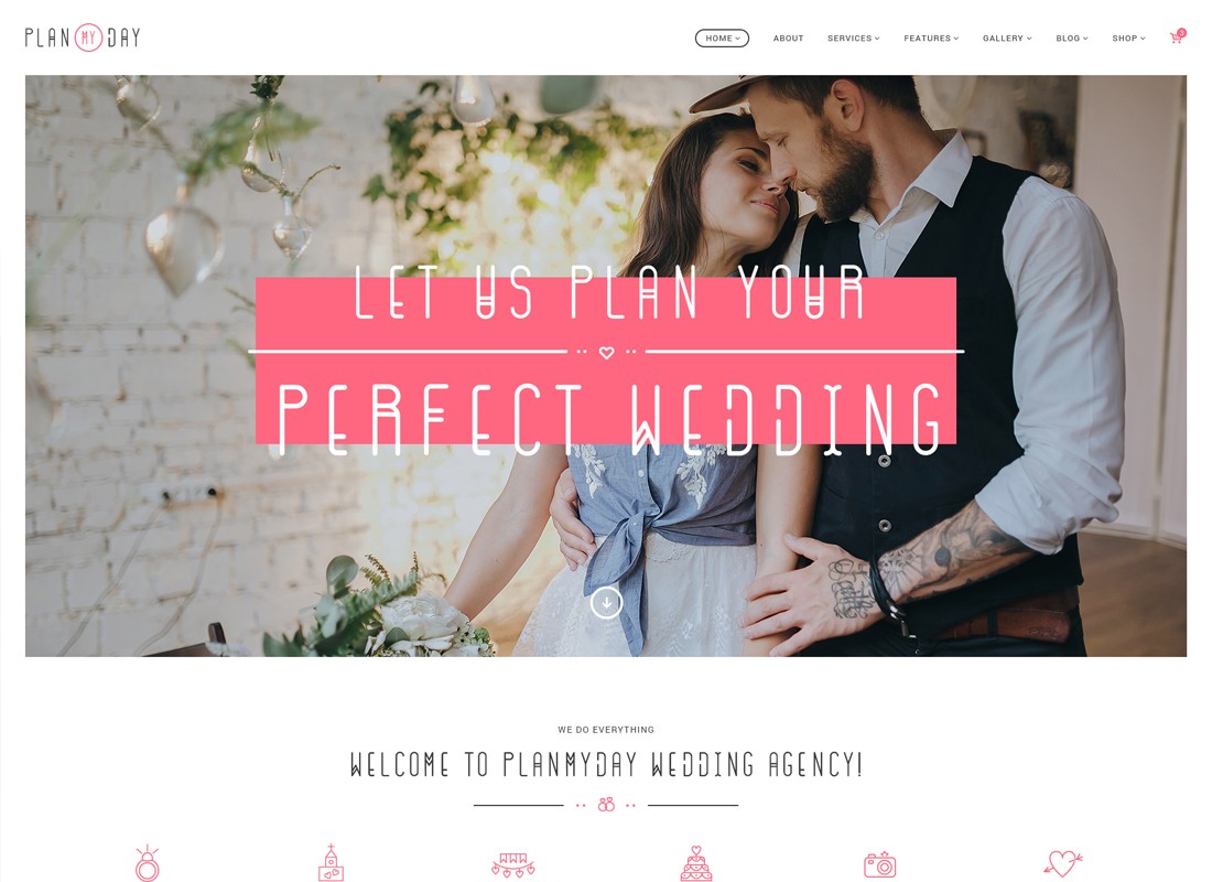 Planificar mi día | Tema de WordPress para agencias de planificación de bodas/eventos