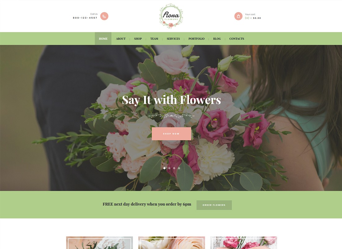 Flora | Tema de WordPress para boutique de flores y floristería